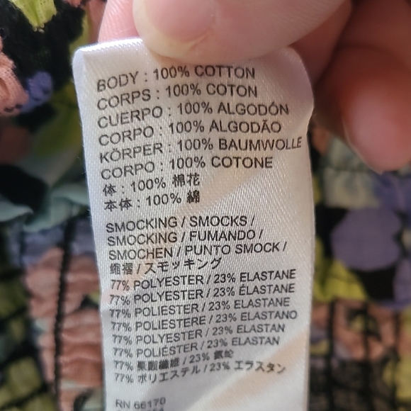 NWOT Free People Ariana Floral Print Smocked Crop Top - Size L - Picture 10 of 10